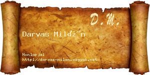 Darvas Milán névjegykártya
