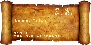 Darvas Milán névjegykártya